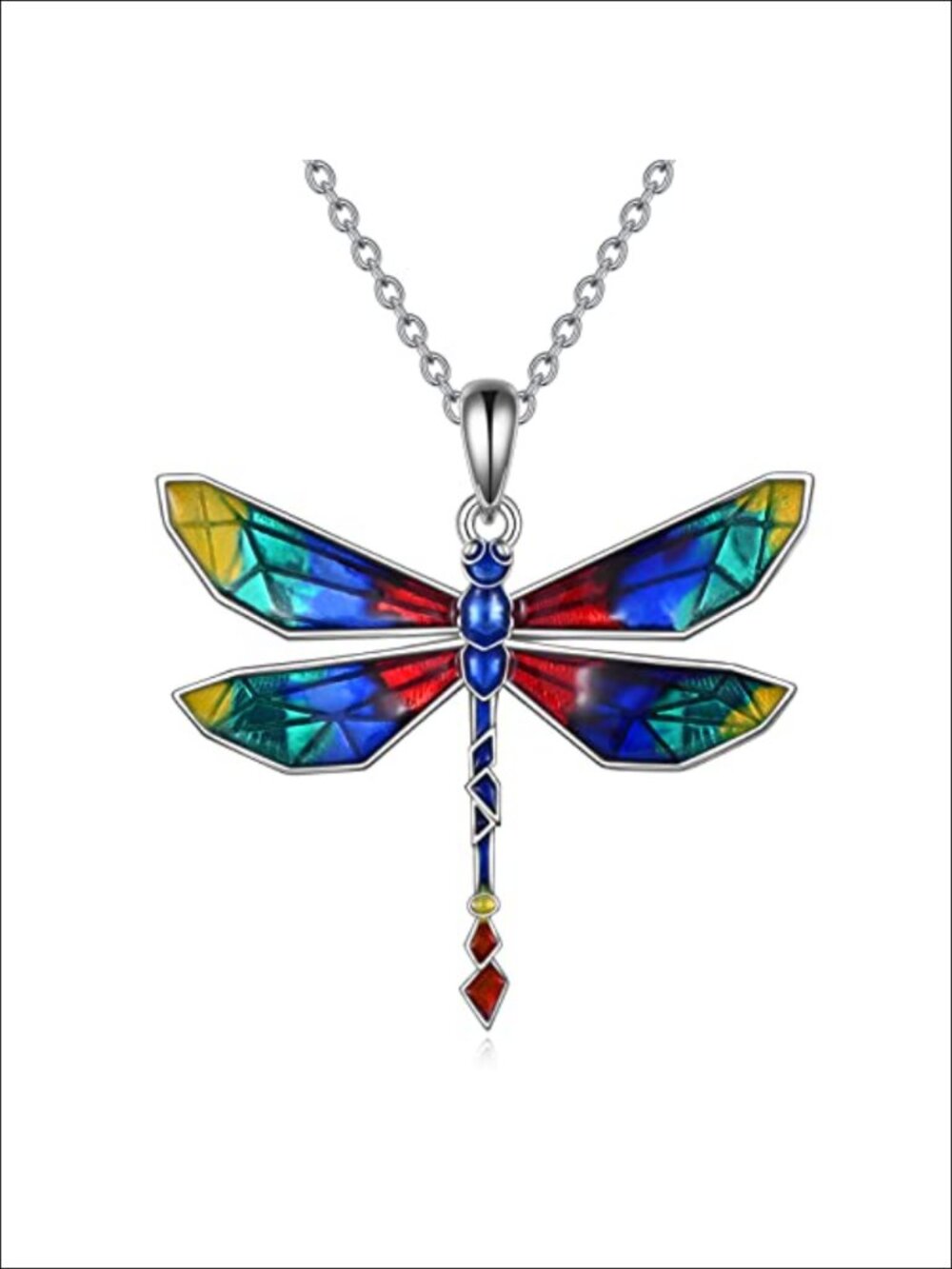925 Sterling Silver Dragonfly Pendant Necklace, Woman Gift